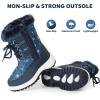 imageApakowa Kids Girls Insulated Fur Winter Warm Snow Boots ToddlerLittle KidNavy