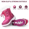 imageApakowa Kids Girls Insulated Fur Winter Warm Snow Boots ToddlerLittle KidPeach