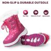 imageApakowa Kids Girls Insulated Fur Winter Warm Snow Boots ToddlerLittle KidPeach