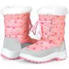imageApakowa Kids Girls Insulated Fur Winter Warm Snow Boots ToddlerLittle KidPink