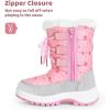 imageApakowa Kids Girls Insulated Fur Winter Warm Snow Boots ToddlerLittle KidPink