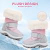 imageApakowa Kids Girls Insulated Fur Winter Warm Snow Boots ToddlerLittle KidPink7322