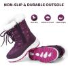 imageApakowa Kids Girls Insulated Fur Winter Warm Snow Boots ToddlerLittle KidPurple