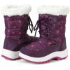 imageApakowa Kids Girls Insulated Fur Winter Warm Snow Boots ToddlerLittle KidPurple