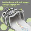 imageApakowa Kids Girls Soft Sole Closed Toe Sandals Summer Shoes with Arch Support ToddlerLittle KidY605greygreen