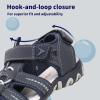 imageApakowa Kids Girls Soft Sole Closed Toe Sandals Summer Shoes with Arch Support ToddlerLittle KidY605navygrey