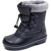 imageApakowa Boys Girls Winter Snow Boots  Waterproof Insulated Cold Weather Boots with Side Zipper Drawstring Closure ampamp AntiSlip SoleBlack578