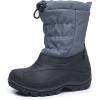 imageApakowa Boys Girls Winter Snow Boots  Waterproof Insulated Cold Weather Boots with Side Zipper Drawstring Closure ampamp AntiSlip SoleBlackgrey2303