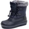 imageApakowa Boys Girls Winter Snow Boots  Waterproof Insulated Cold Weather Boots with Side Zipper Drawstring Closure ampamp AntiSlip SoleNavy578