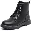 imageApakowa Gilrs Combat Boots Side Zipper Ankle Booties ToddlerLittle KidBig KidZsf02black