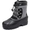 imageApakowa Kids Boys Girls Winter Snow Boots Waterproof Outdoor Insulated Snow Boots Little KidBig KidBlackgrey3306
