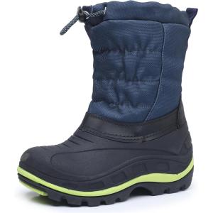 imageApakowa Boys Girls Winter Snow Boots  Waterproof Insulated Cold Weather Boots with Side Zipper Drawstring Closure ampamp AntiSlip SoleBlacknavy2303