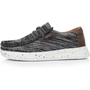 imageApakowa Boys Loafers Slip On Shoes Girls Casual Boat Shoes ToddlerLittle KidBig Kid520black