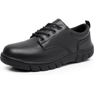 imageApakowa Boys Oxford School Uniform Loafer Shoes Adjustable Strap Comfort Dress Shoes ToddlerLittle KidBig KidBlack4