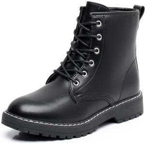 imageApakowa Gilrs Combat Boots Side Zipper Ankle Booties ToddlerLittle KidBig KidZsf01black