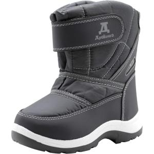 imageApakowa Kids Boys Girls Cold Weather Water Resistant Winter Snow Boots ToddlerLittle KidBig KidGrey