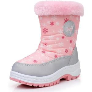 imageApakowa Kids Boys Girls Cold Weather Water Resistant Winter Snow Boots ToddlerLittle KidBig KidH0329pink