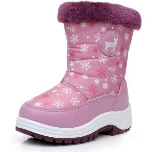 imageApakowa Kids Boys Girls Cold Weather Water Resistant Winter Snow Boots ToddlerLittle KidBig KidH0329purple