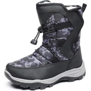imageApakowa Kids Boys Girls Cold Weather Water Resistant Winter Snow Boots ToddlerLittle KidBig KidH7321black