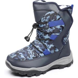 imageApakowa Kids Boys Girls Cold Weather Water Resistant Winter Snow Boots ToddlerLittle KidBig KidH7321navy