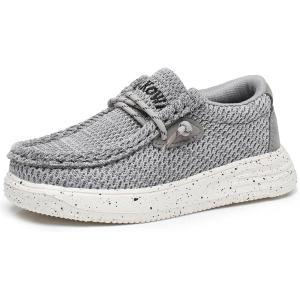 imageApakowa Kids Boys Girls Loafers SlipOn Casual Walking Shoes Comfortable ampamp Lightweight ToddlerLittle KidBig KidGrey