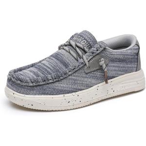 imageApakowa Kids Boys Girls Loafers SlipOn Casual Walking Shoes Comfortable ampamp Lightweight ToddlerLittle KidBig KidGreyblue