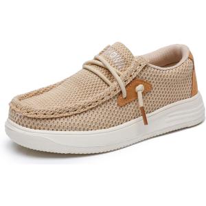 imageApakowa Kids Boys Girls Loafers SlipOn Casual Walking Shoes Comfortable ampamp Lightweight ToddlerLittle KidBig KidLightbrown