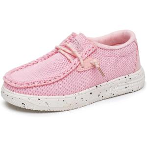imageApakowa Kids Boys Girls Loafers SlipOn Casual Walking Shoes Comfortable ampamp Lightweight ToddlerLittle KidBig KidPink