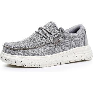 imageApakowa Kids Boys Girls Loafers SlipOn Lightweight Comfortable Shoes ToddlerLittle KidBig KidGrey