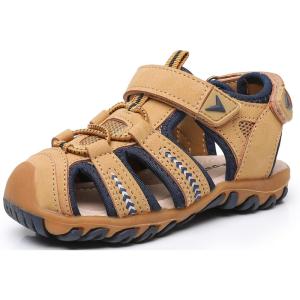imageApakowa Kids Boys Girls Soft Sole Close Toe Sport Beach Sandals ToddlerLittle KidBrown