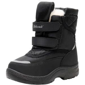 imageApakowa Kids Boys Girls Winter Snow Boots ToddlerLittle KidBlack2