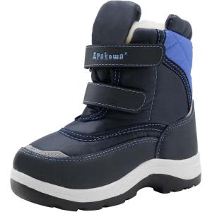 imageApakowa Kids Boys Girls Winter Snow Boots ToddlerLittle KidBlue2