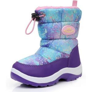 imageApakowa Kids Boys Girls Winter Snow Boots ToddlerLittle KidRainbow0330