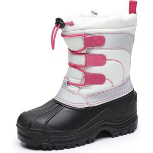 imageApakowa Kids Boys Girls Winter Snow Boots Waterproof Outdoor Insulated Snow Boots Little KidBig KidBlackgreyBurgundy3307