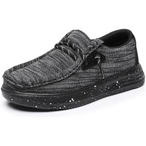imageApakowa Kids Boys Slip On Loafers Boat Shoes Girls Loafers Shoes ToddlerLittle KidBig KidBlack