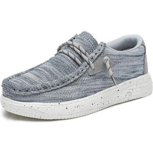 imageApakowa Kids Boys Slip On Loafers Boat Shoes Girls Loafers Shoes ToddlerLittle KidBig KidGrey