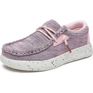 imageApakowa Kids Boys Slip On Loafers Boat Shoes Girls Loafers Shoes ToddlerLittle KidBig KidPink