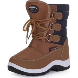 imageApakowa Kids Girls Insulated Fur Winter Warm Snow Boots ToddlerLittle KidHdl020brown