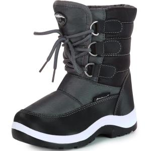 imageApakowa Kids Girls Insulated Fur Winter Warm Snow Boots ToddlerLittle KidHdl020grey