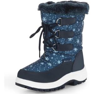 imageApakowa Kids Girls Insulated Fur Winter Warm Snow Boots ToddlerLittle KidNavy