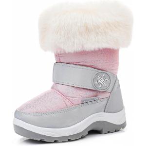 imageApakowa Kids Girls Insulated Fur Winter Warm Snow Boots ToddlerLittle KidPink7322
