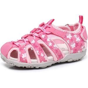 imageApakowa Kids Girls Soft Sole Closed Toe Sandals Summer Shoes with Arch Support ToddlerLittle KidY1030pink
