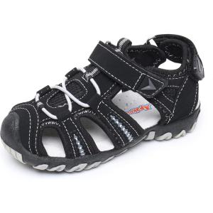 imageApakowa Kids Girls Soft Sole Closed Toe Sandals Summer Shoes with Arch Support ToddlerLittle KidY605black