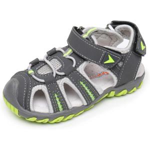 imageApakowa Kids Girls Soft Sole Closed Toe Sandals Summer Shoes with Arch Support ToddlerLittle KidY605greygreen