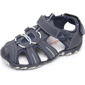 imageApakowa Kids Girls Soft Sole Closed Toe Sandals Summer Shoes with Arch Support ToddlerLittle KidY605navygrey