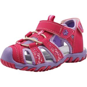imageApakowa Kids Girls Soft Sole Closed Toe Sandals Summer Shoes with Arch Support ToddlerLittle KidY607peach