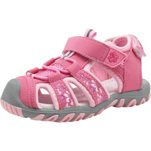 imageApakowa Kids Girls Soft Sole Closed Toe Sandals Summer Shoes with Arch Support ToddlerLittle KidY607pink