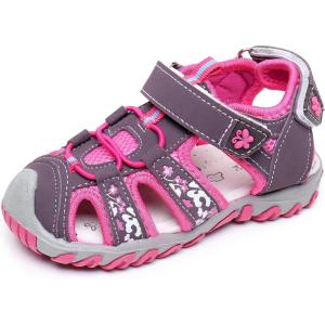 imageApakowa Kids Girls Soft Sole Closed Toe Sandals Summer Shoes with Arch Support ToddlerLittle KidY607purple