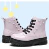 imageApakowa Girls Combat Boots Girls Ankle Booties Lace Up With Side Zipper ToddlerLittle KidBig KidPatentpink6250