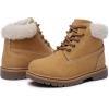imageApakowa Toddler ampamp Little Kid Boys Girls Boots Fall Early Winter Work Boots with Side Zipper ToddlerLittle KidCamelshort Plushlined